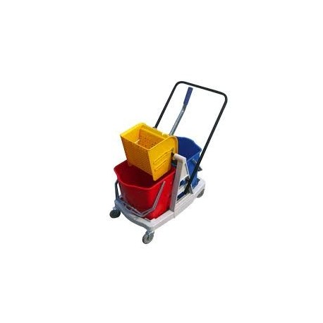 CHARIOT DE LAVAGE 2x15L AVEC PRESSE A PLAT