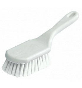 BROSSE MANCHE COURT PBT MI-DUR BLANCHE 26CM