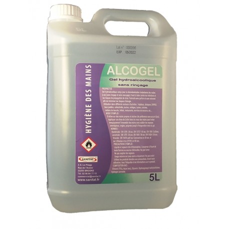 Gel hydroalcoolique sans rinçage en 5L
