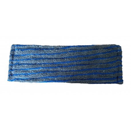 FRANGE MICROFIBRE GRATTANTE GRISE ET BLEUE A LANGUETTES & POCHES 40CM