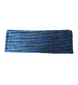 FRANGE MICROFIBRE GRATTANTE GRISE ET BLEUE A LANGUETTES & POCHES 40CM