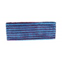 FRANGE MICROFIBRE GRATTANTE BLEUE A LANGUETTES & POCHES 40CM