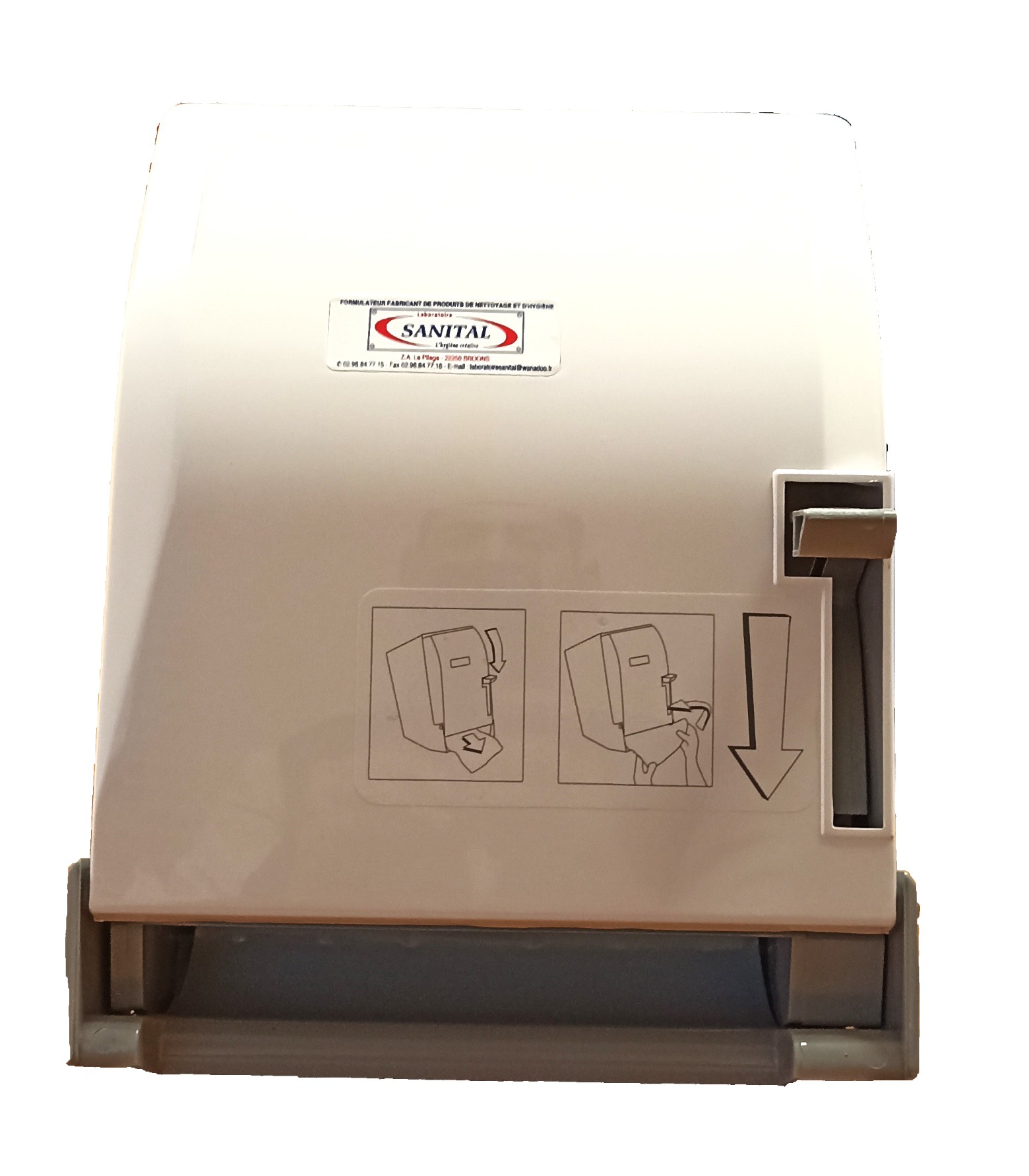Distributeur ABS blanc semi-automatique d'essuie-mains en rouleaux