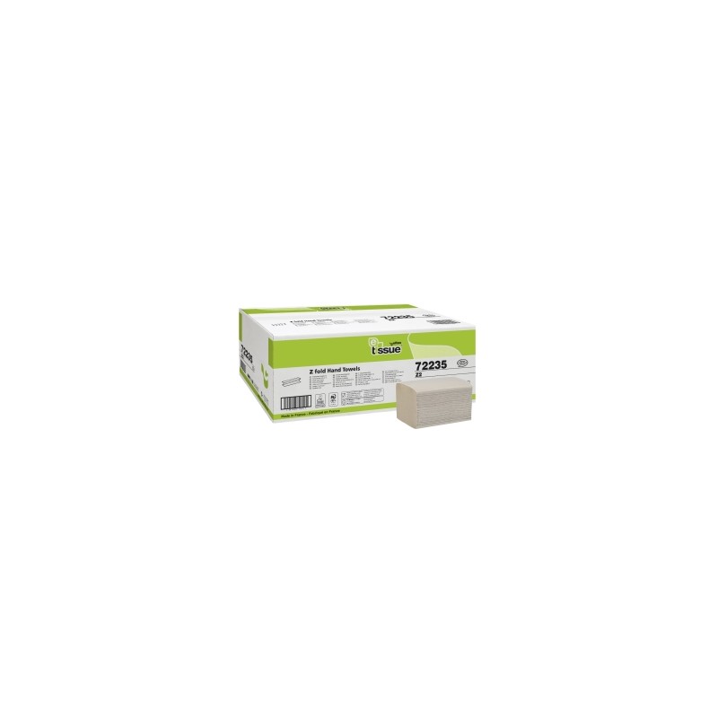 ESSUIE-MAINS BLANC GAUFRE PLIAGE EN Z 23x23,3CM 2 PLIS ECOLABEL