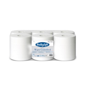 Bobine dévidage centrale 450 formats 19x22 cm pure ouate blanche 2 plis