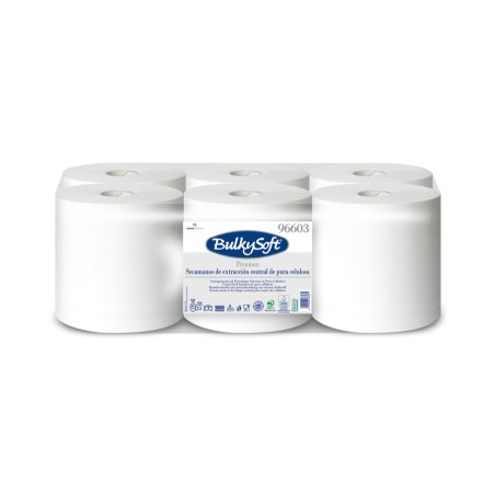 BOBINE DEVIDAGE CENTRAL 450F PURE OUATE BLANCHE 19x30 2 PLIS ECOLABEL Lot de 6