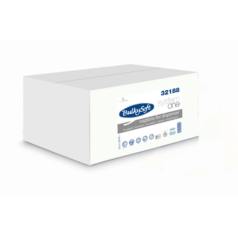 SERVIETTES PURE OUATE BLANCHE ENCHEVETREES 15,6x24 2 PLIS X3250 SERVIETTES PURE OUATE BLANCHE ENCHEVETREES 15,6x24 2 PLIS X3250