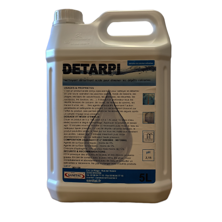Nettoyant détartrant acide pour éliminer les dépôts calcaires en bidon de 5 litres