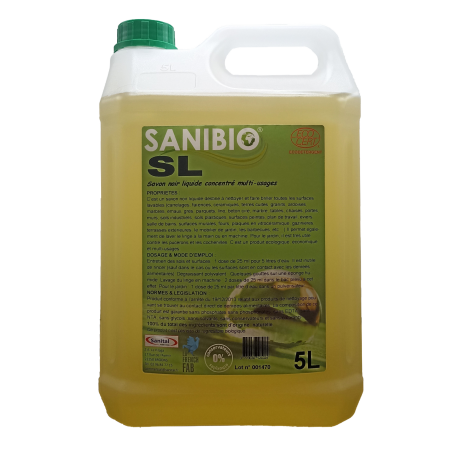 Savon noir liquide concentré Ecodétergent Ecocert en bidon de 5L