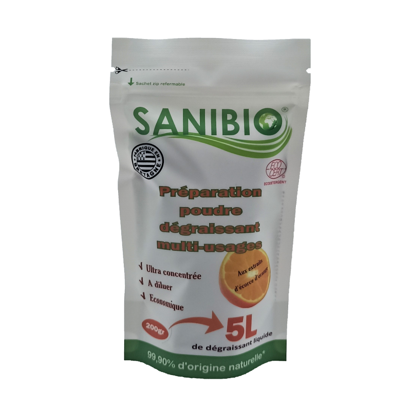 SANIBIO PREPARATION POUDRE DEGRAISSANT MULTI-USAGES 200GR SANIBIO PREPARATION POUDRE DEGRAISSANT MULTI-USAGES 200GR