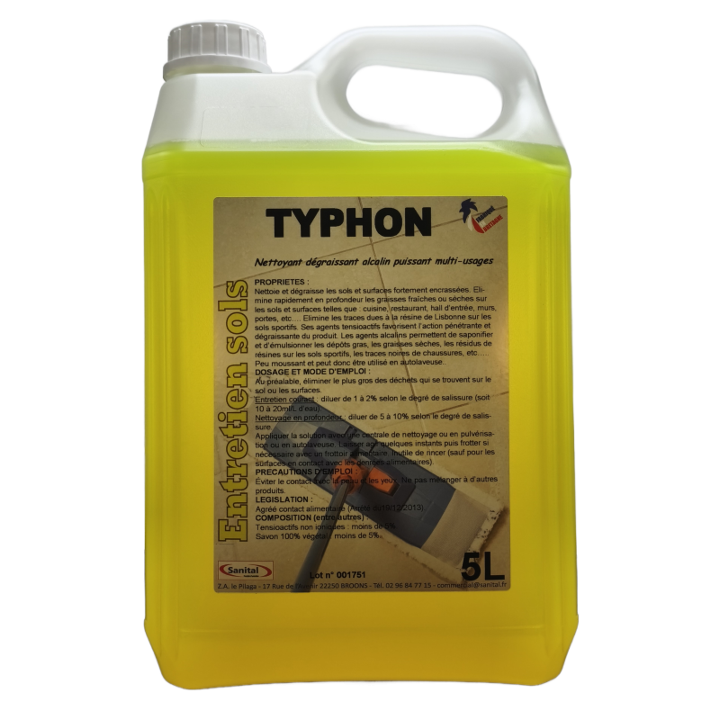 Nettoyant dégraissant alcalin puissant multi-usages en bidon de 5 litres