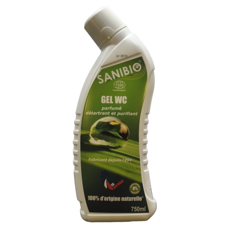 Gel wc parfumé détartrant et purifiant ecodétergent ecocert en flacon incliné de 750ml