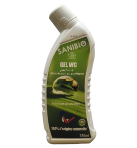 Gel wc parfumé détartrant et purifiant ecodétergent ecocert en flacon incliné de 750ml