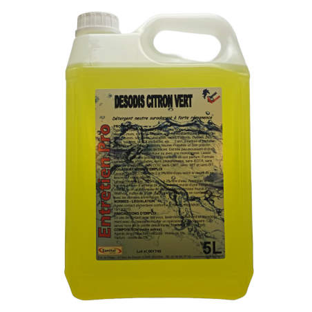 Détergent neutre surodorant à forte rémanence parfum citron vert en 5 litres