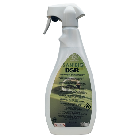 Désinfectant de contact sans rinçage ecodétergent Ecocert en pulvérisateur de 750ml