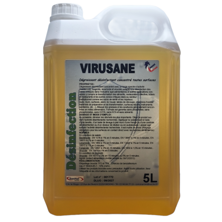Dégraissant désinfectant concentré toutes surfaces, bactéricide, levuricide, fongicide et virucide