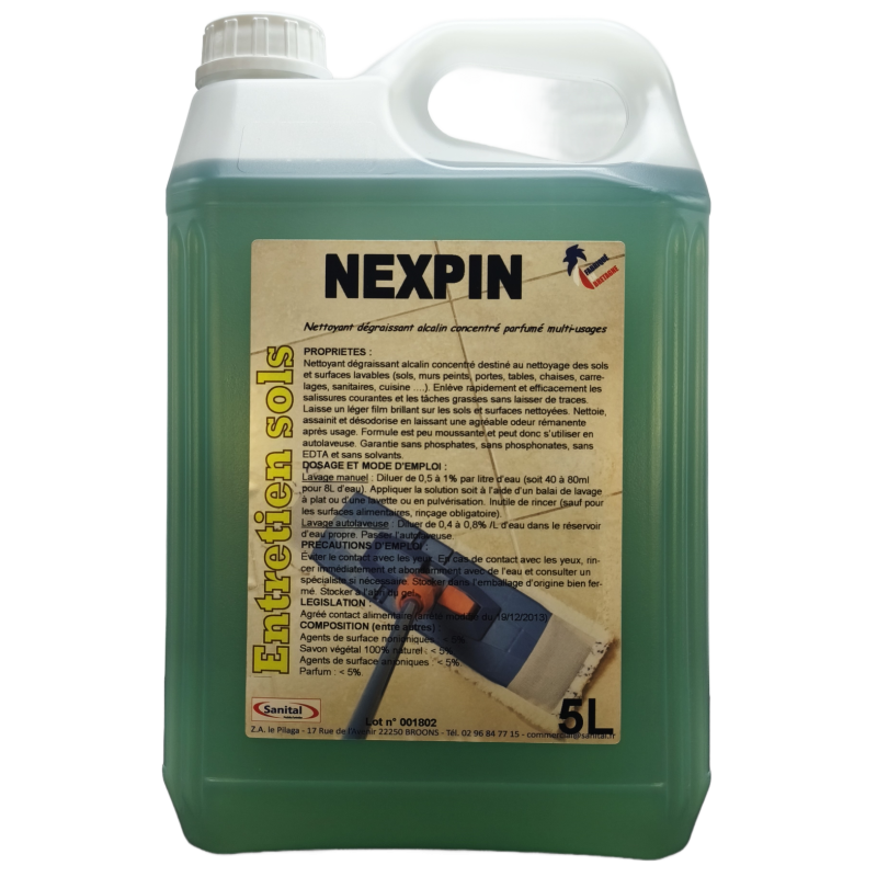 Nettoyant dégraissant alcalin parfumé au pin vert