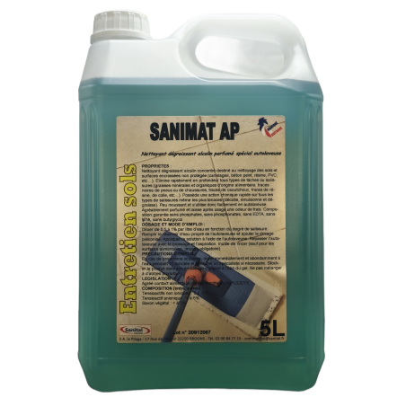 Nettoyant dégraissant alcalin parfumé spécial autolaveuse en bidon de 5L