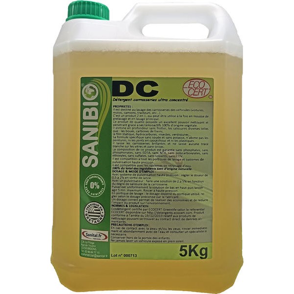 Détergent carrosseries ultra concentré Ecodétergent Ecocert 5kg