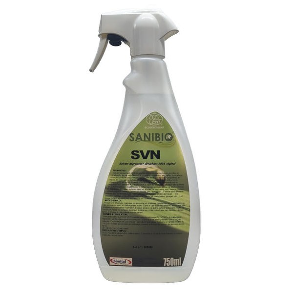 Solvant dégraissant détachant 100% végétal en pulvérisateur de 750ml Ecodétergent Ecocert