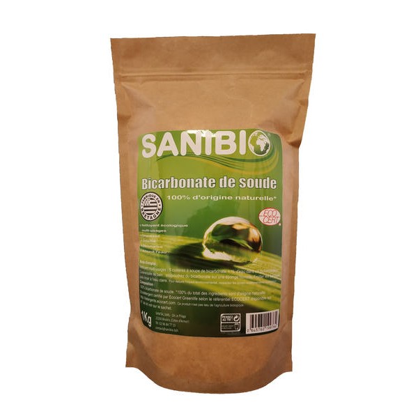 Bicarbonate de soude écodétergent Ecocert en sachet de 1kg