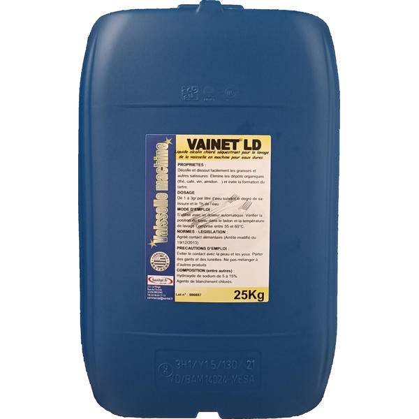 Liquide alcalin chloré vaisselle machine eau dure en bidon de 25kg