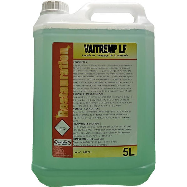 Liquide de trempage vaisselle en 5L