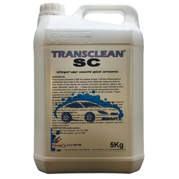 Détergent super concentré spécial carrosseries en bidon de 5kg