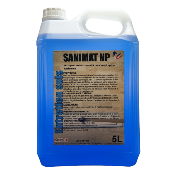 Nettoyant neutre concentré surodorant spécial autolaveuse 5L