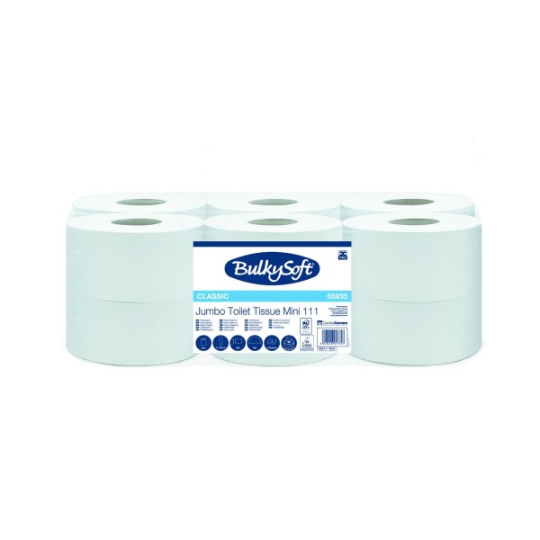 Papier toilette ouate blanche à dévidage central 620 feuilles, 2 plis, colis de 12