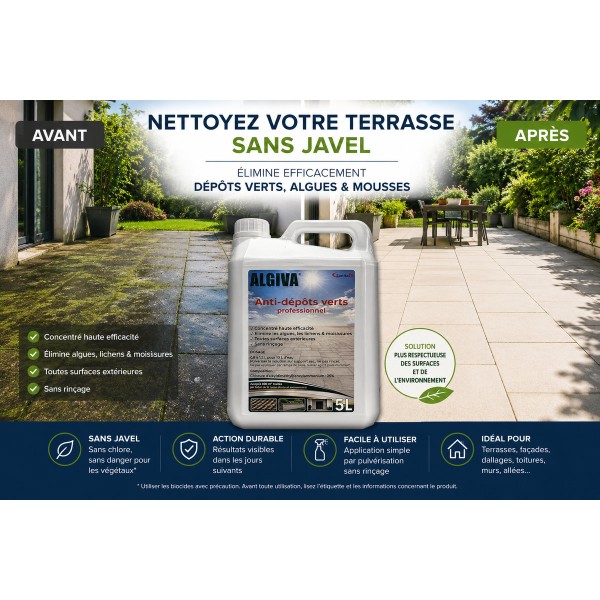 Anti-dépôts verts professionnel concentré haute efficacité 5L