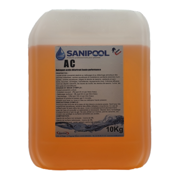 Nettoyant acide détartrant haute performance pour piscines collectives 10kg