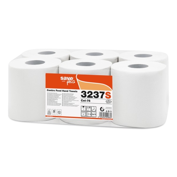 Bobine à dévidage central 450 formats en pure ouate blanche 19x22cm