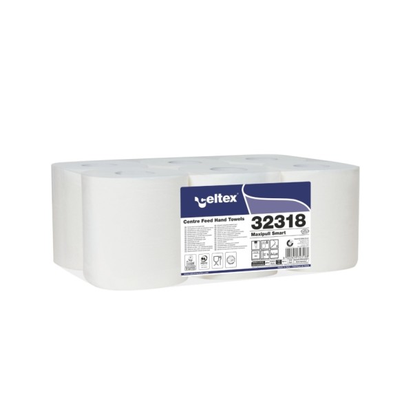 BOBINE DEVIDAGE CENTRAL 450F PURE OUATE BLANCHE 20x30 2 PLIS ECOLABEL Lot de 6