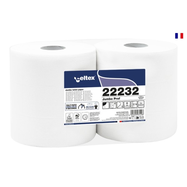 PAPIER TOILETTE MAXI JUMBO 320M PURE OUATE BLANCHE 2 PLIS Ecolabel