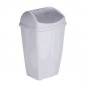 POUBELLE PLASTIQUE BLANCHE A COUVERCLE BASCULANT 10L