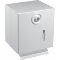 DISTRIBUTEUR METAL BLANC MIXTE PAPIER TOILETTE 1 ROULEU OU 2 PAQUETS