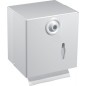 DISTRIBUTEUR METAL BLANC MIXTE PAPIER TOILETTE 1 ROULEU OU 2 PAQUETS