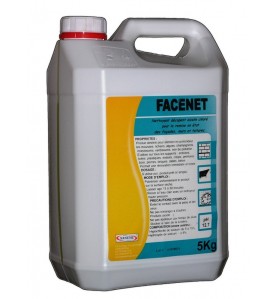 Décapant alcalin chloré puissant pour le traitement des sols, façades, murs, toits, terrasses, pierres.