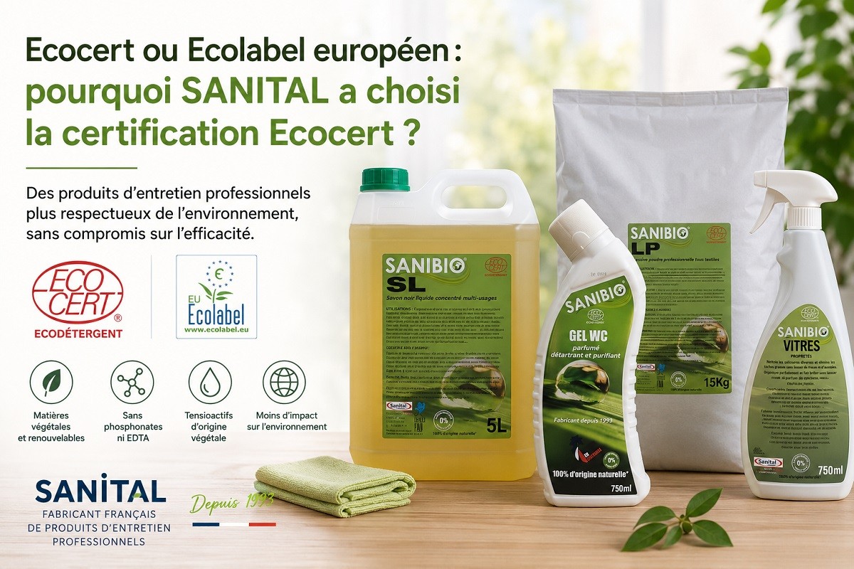 Pourquoi SANITAL a choisi la certification Ecocert pour ses produits d'entretien écologiques professionnels