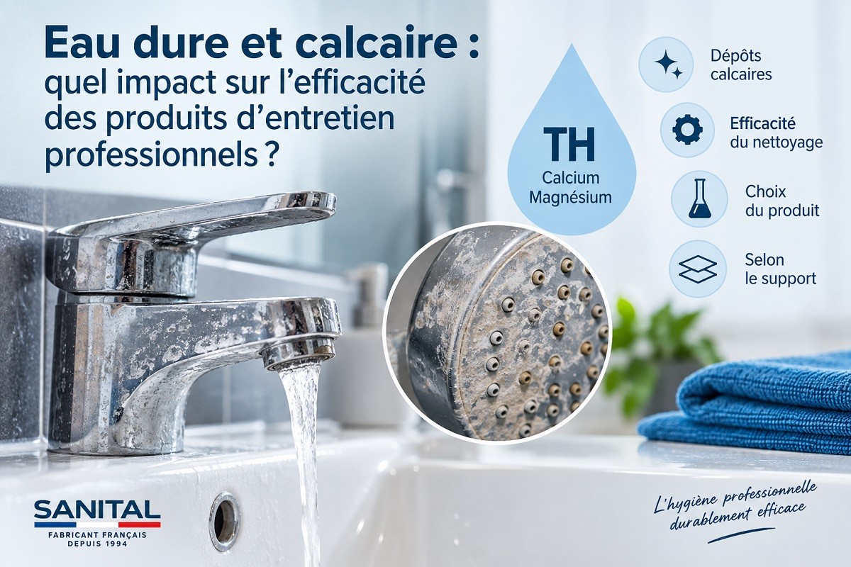 Eau dure et calcaire : quel impact sur l’efficacité des produits d’entretien professionnels ?