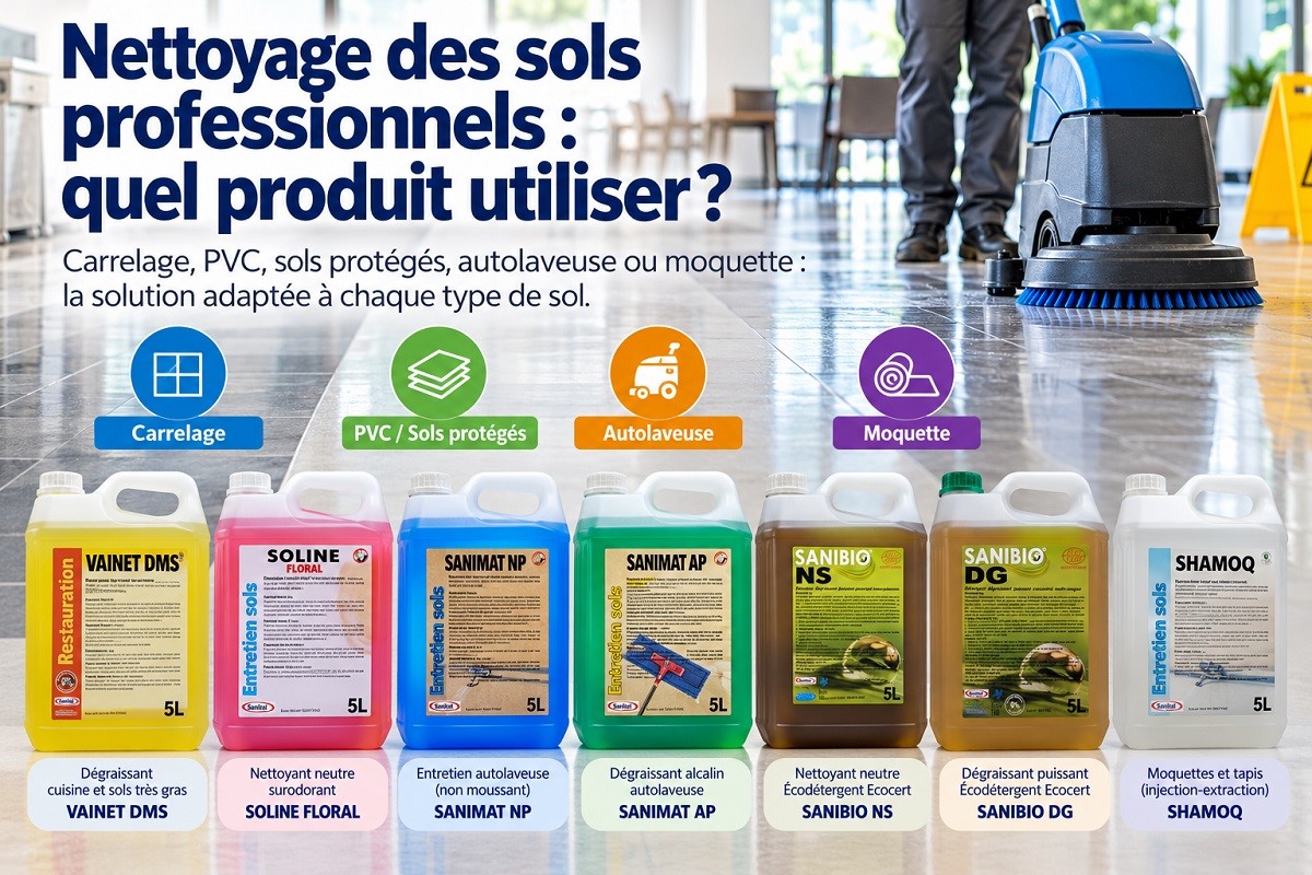 Nettoyage des sols professionnels : quel produit utiliser selon le type de sol ?