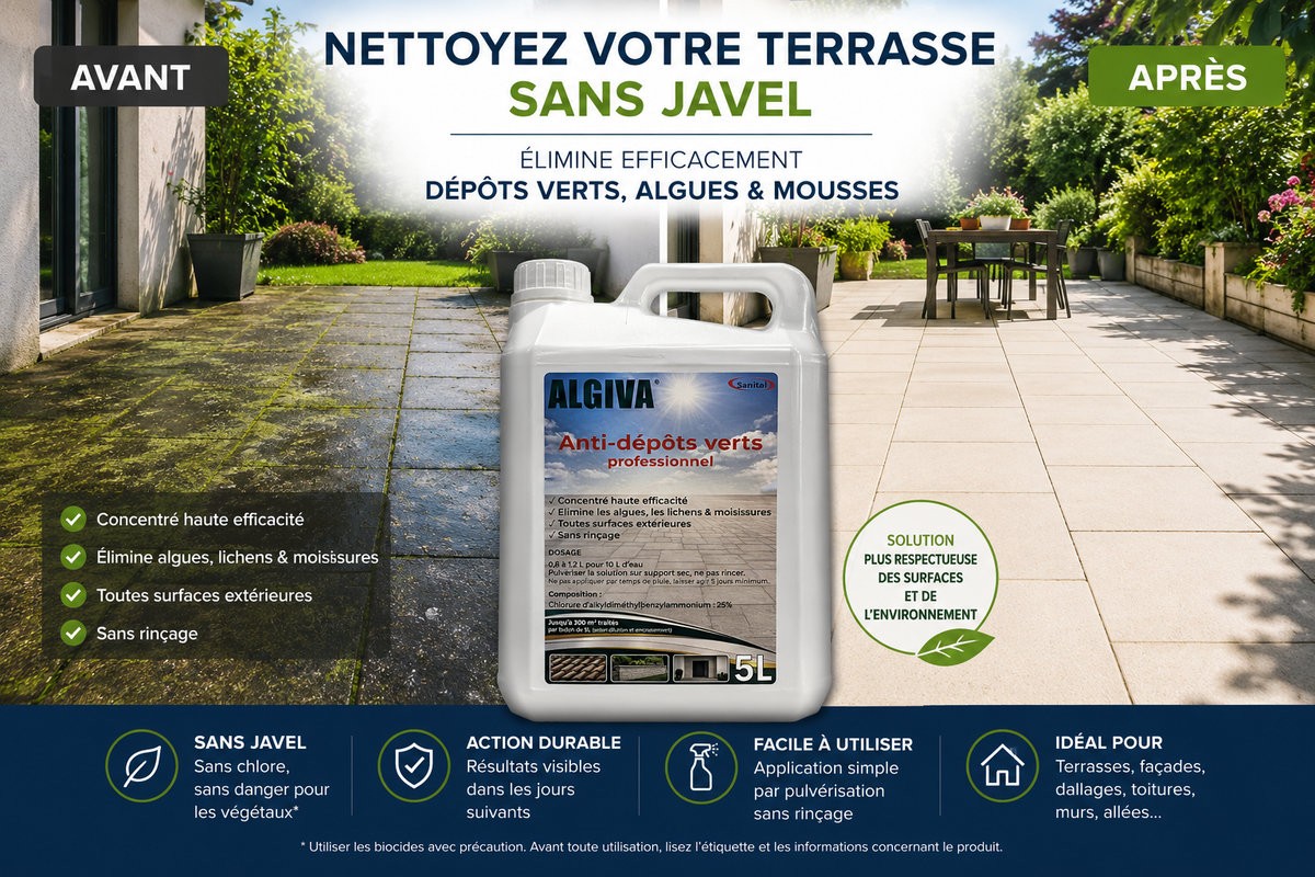 Comment nettoyer une terrasse sans javel ?